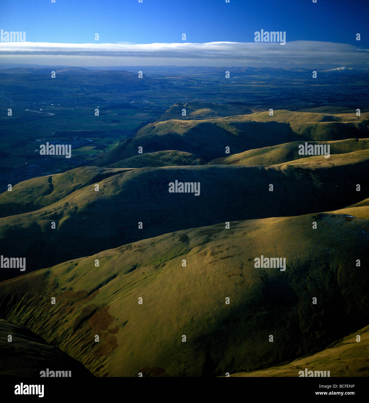 Ochil Hills Stirling Scozia vista aerea Foto Stock
