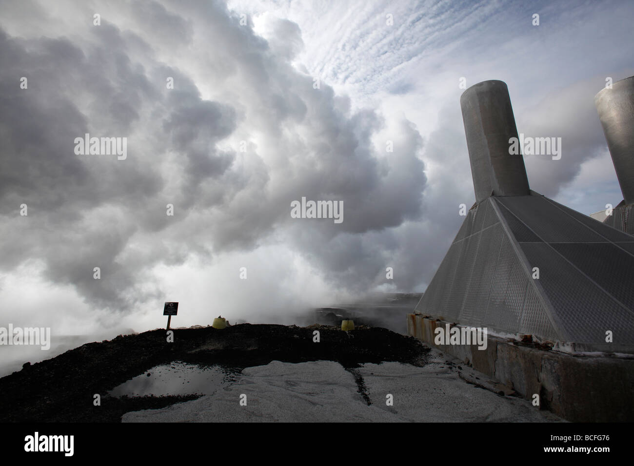 Svartsengi Power Plant, penisola di Reykjanes vicino a Keflavik, Islanda Foto Stock