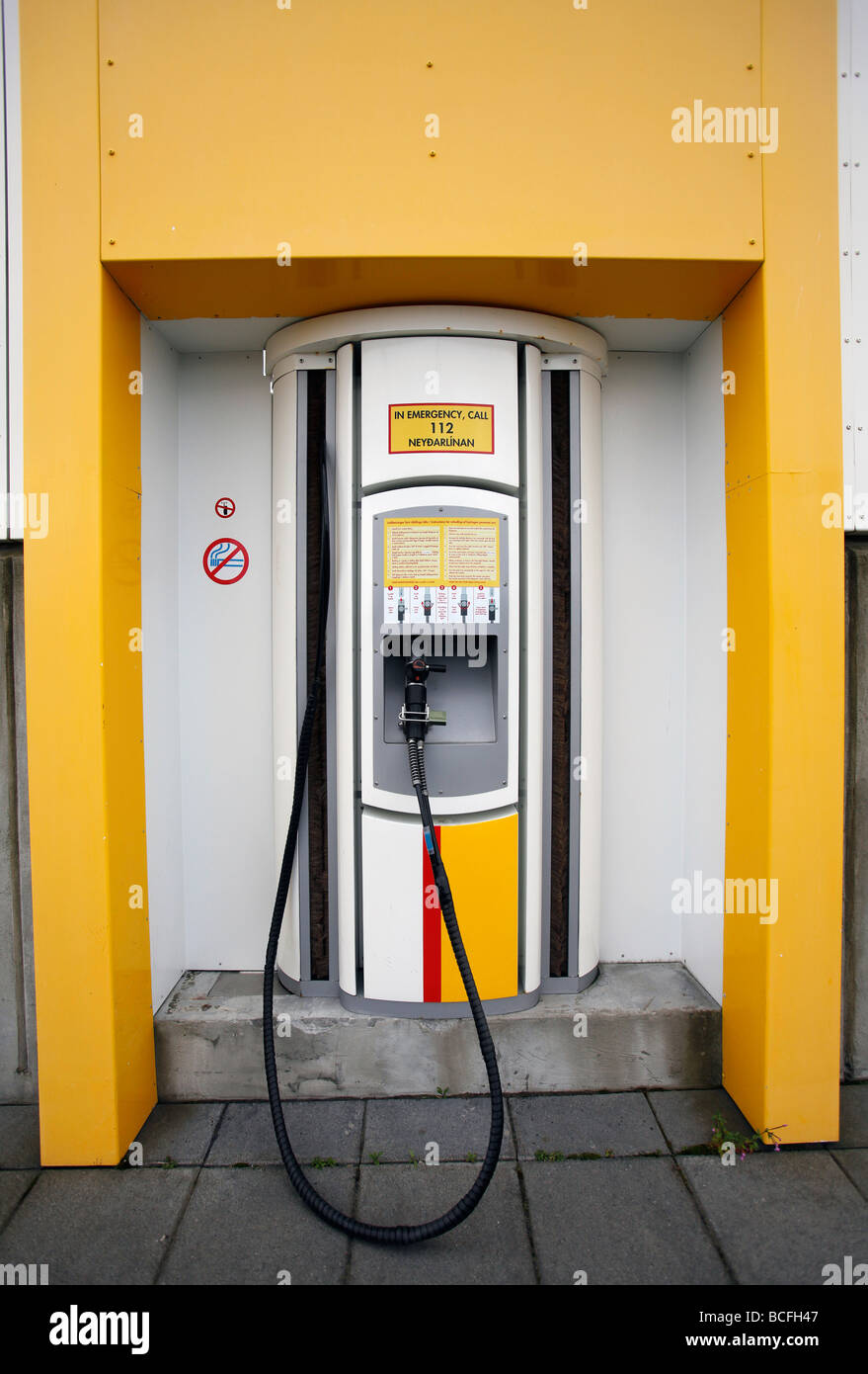 Idrogeno stazione di riempimento, Reykjavik, Islanda Foto Stock