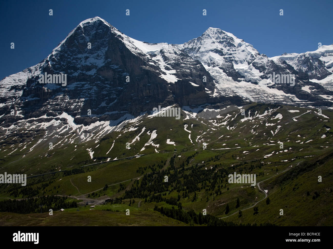 Le Alpi Bernesi intorno a Grindelwald, Svizzera Foto Stock