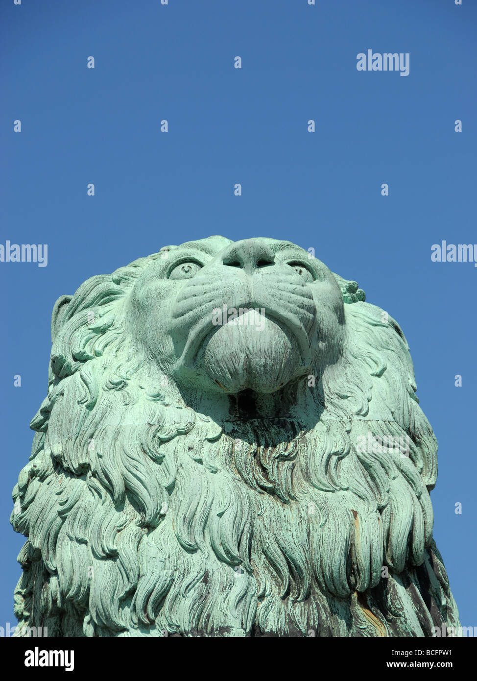 Una statua di un leone Foto Stock