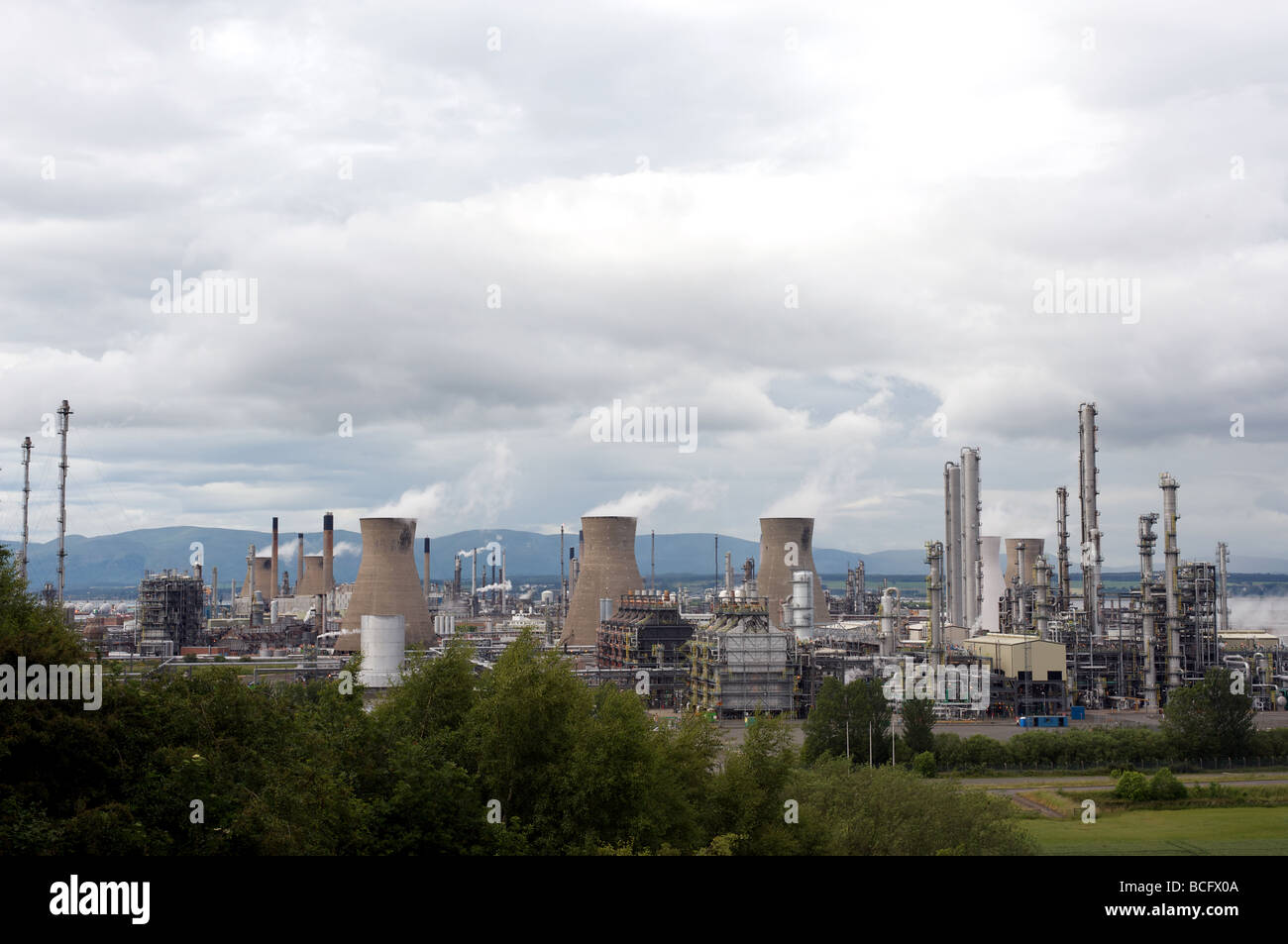 Raffineria di petrolio, Scozia. Foto Stock