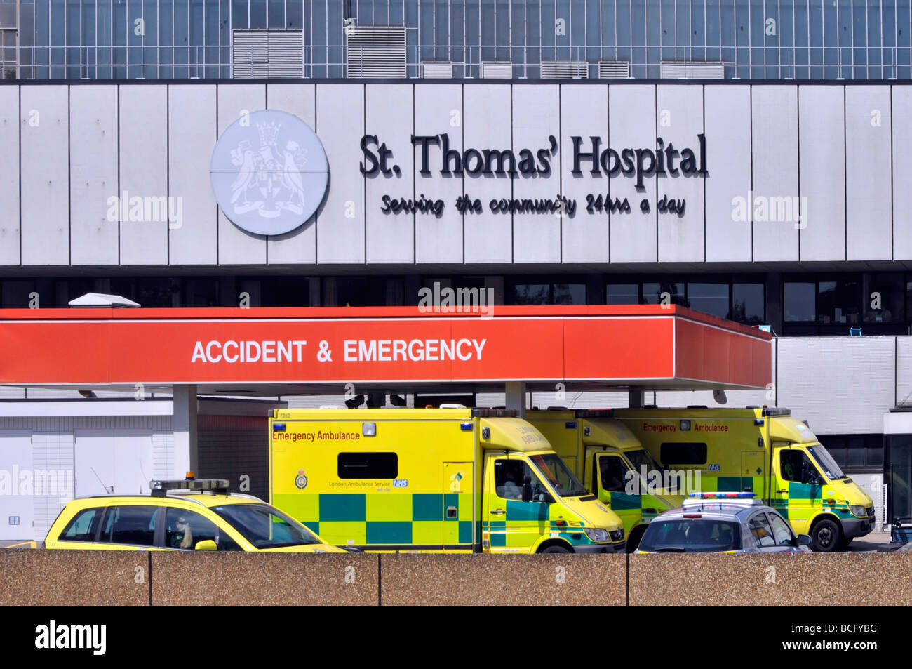 St Thomas hospital pronto soccorso ingresso e ambulanze Foto Stock