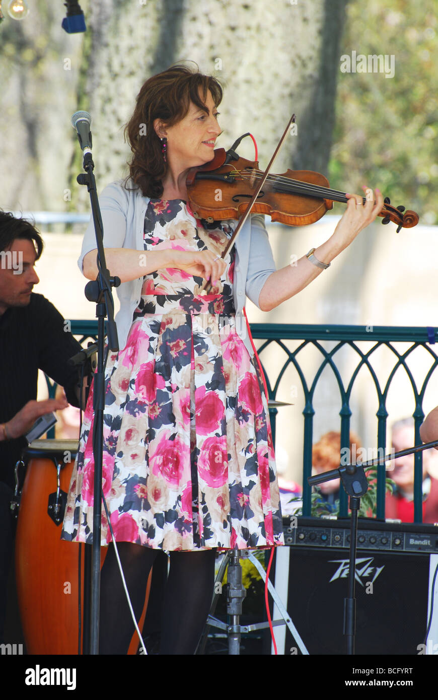 Il violinista jazz ad RHS mostrano Cardiff bute park n. 2729 Foto Stock