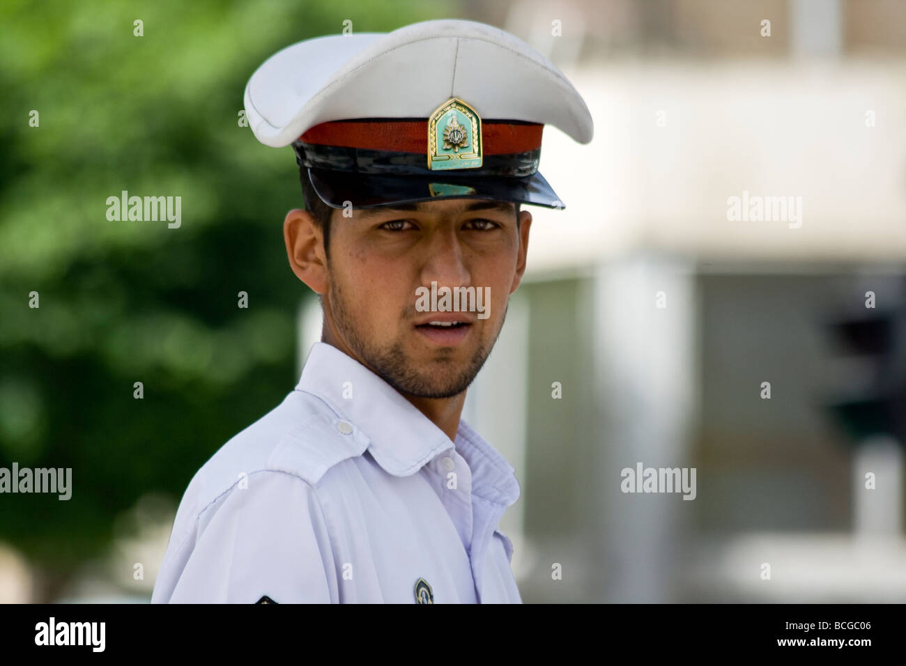 Poliziotto a Esfahan Iran Foto Stock