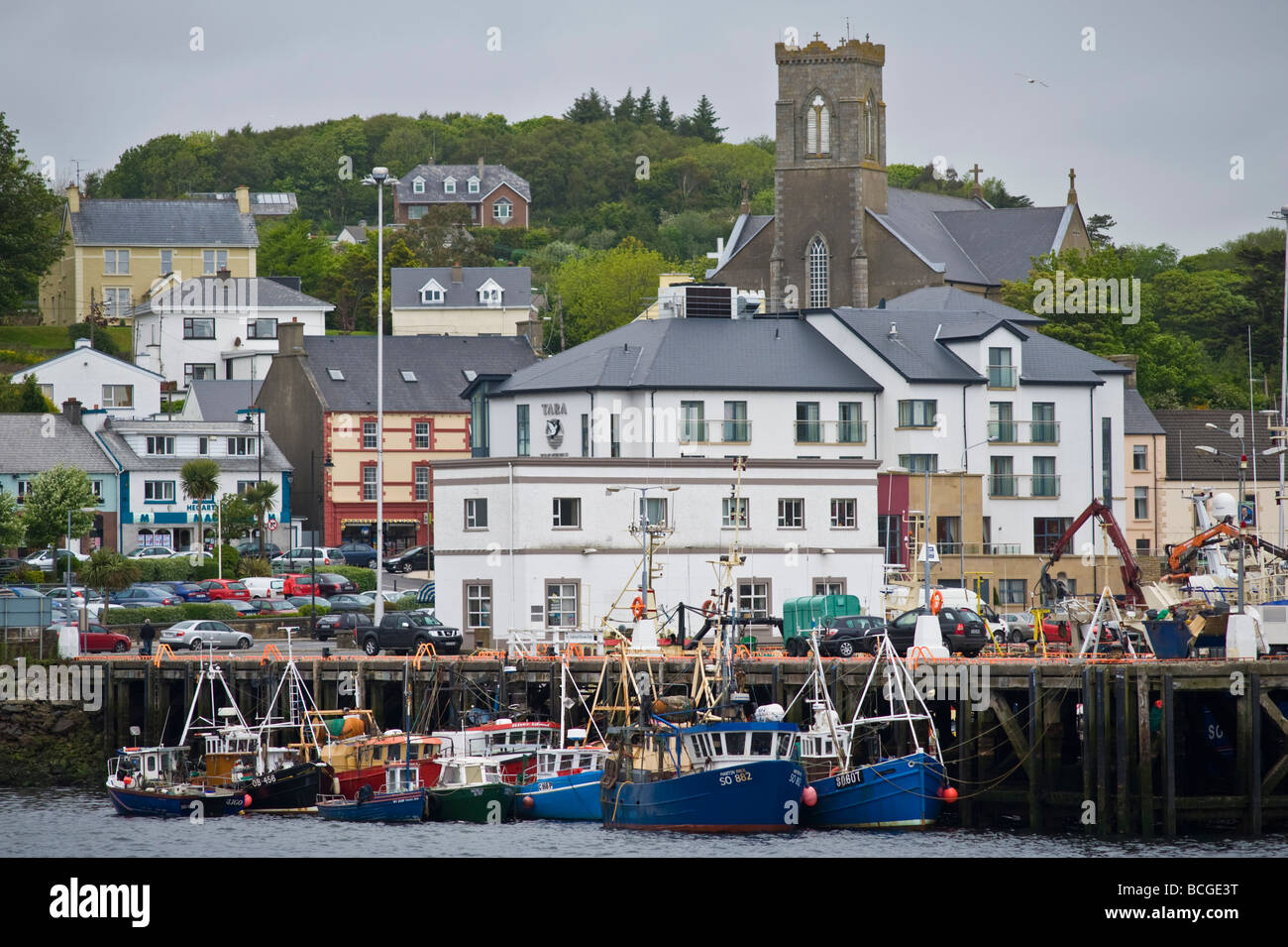 Più grande flotta di pesca della flotta a strascico in Repubblica di Irlanda nelle Killybeggs Dongeal Foto Stock