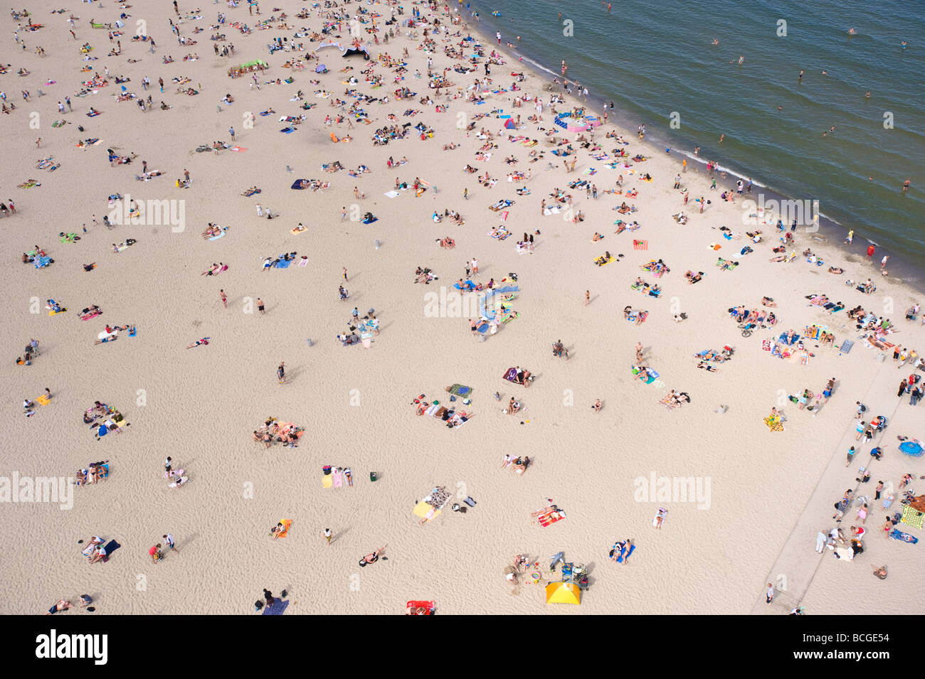 Vista aerea della spiaggia del Mar Baltico Gdynia Polonia Foto Stock