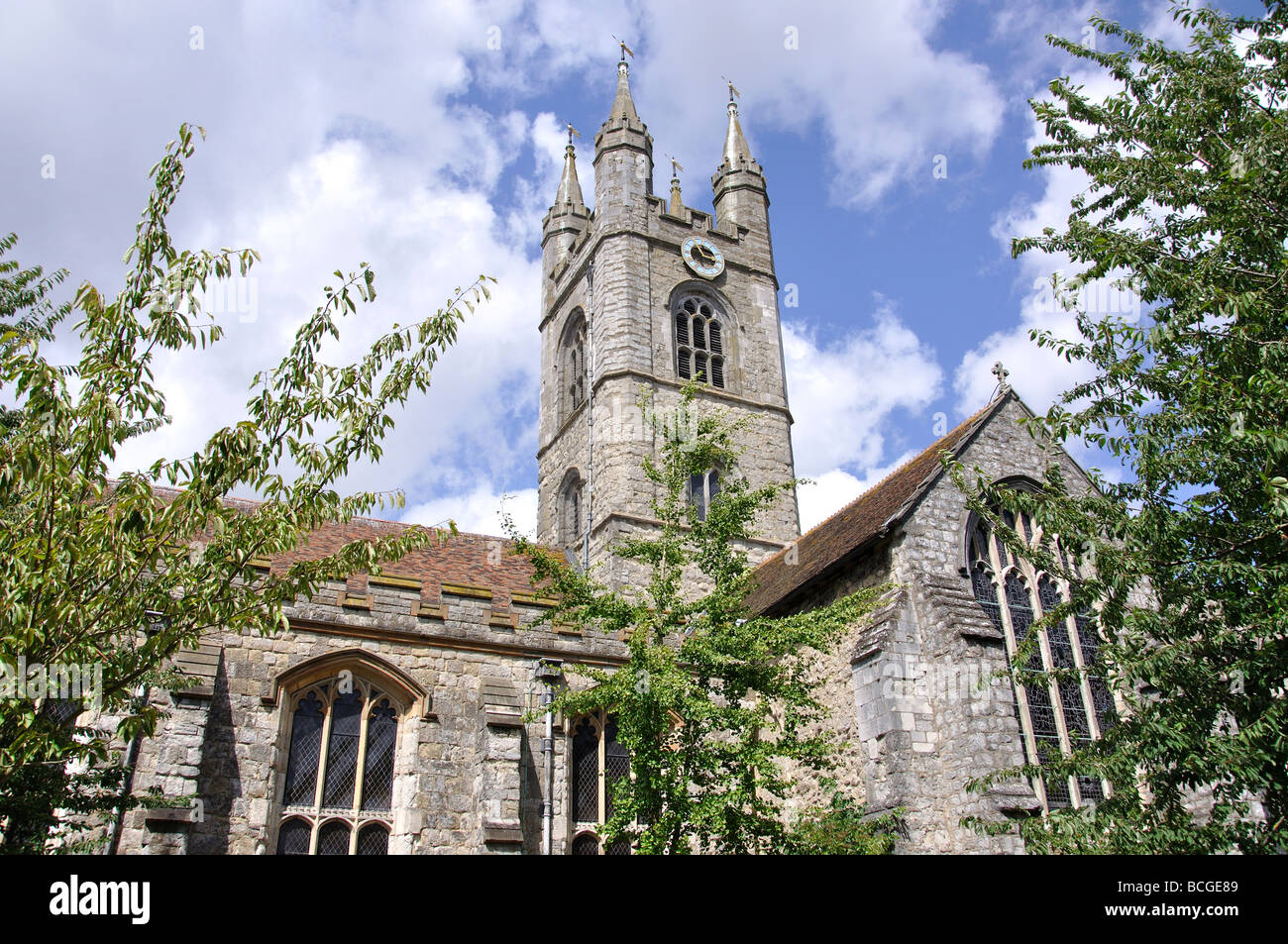 Santa Maria Vergine, Chiesa cantiere, Ashford, Kent, England, Regno Unito Foto Stock