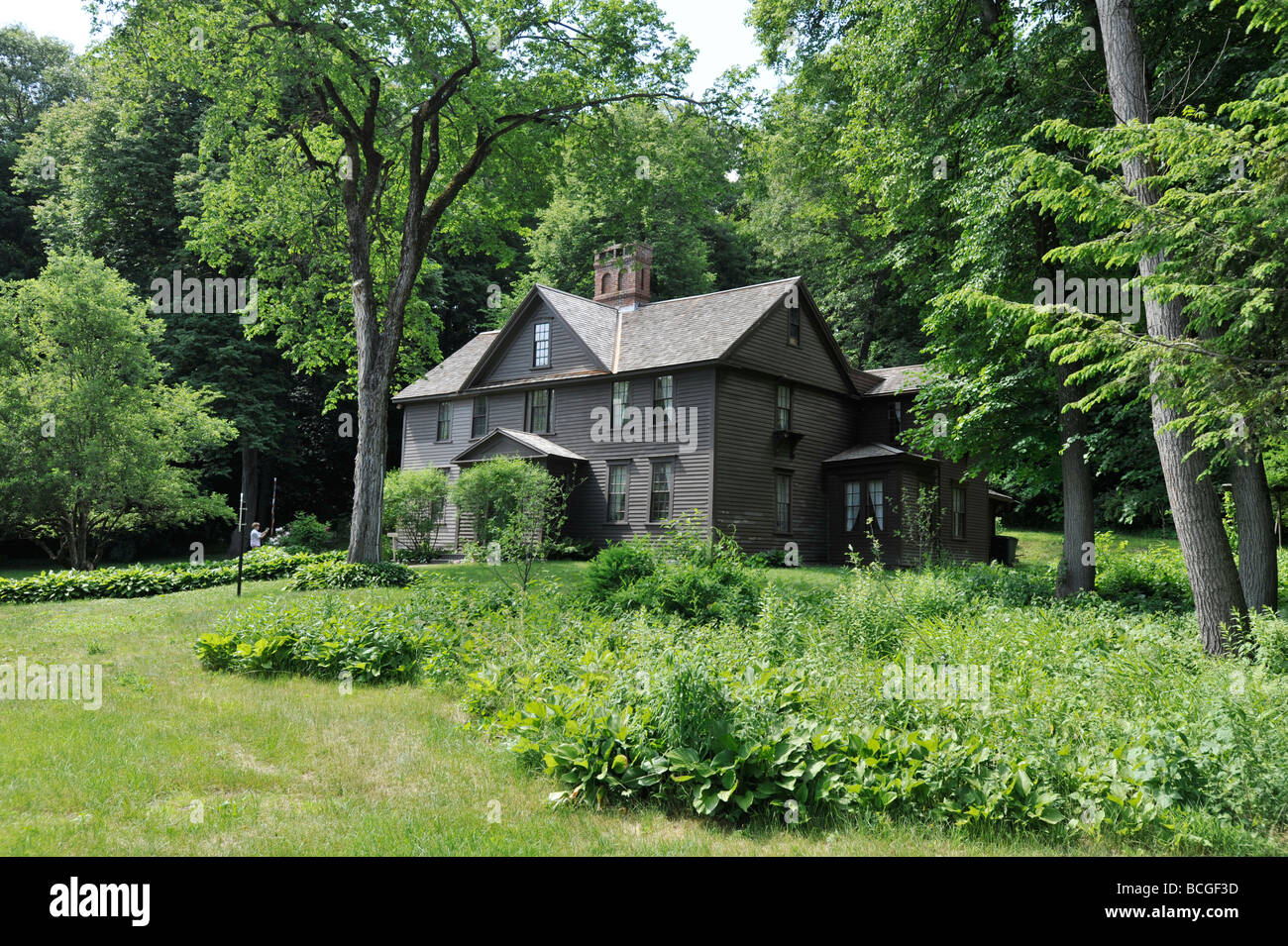 Orchard House, la casa d'infanzia di autore di Louisa May Alcott e l'impostazione per il suo romanzo Piccole Donne, Concord Massachusettes Foto Stock