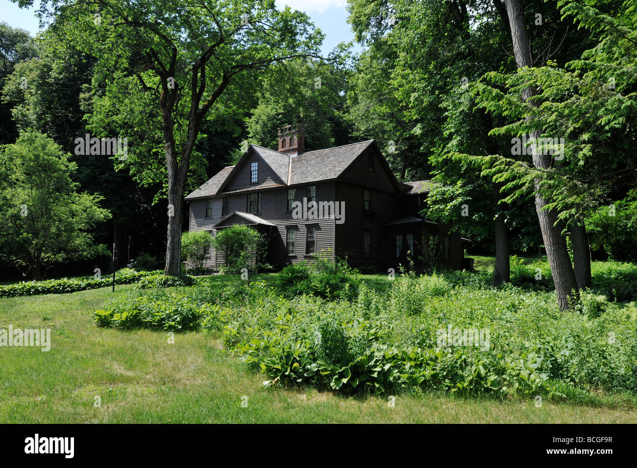 Orchard House, la casa d'infanzia di autore di Louisa May Alcott e l'impostazione per il suo romanzo Piccole Donne, Concord Massachusettes Foto Stock