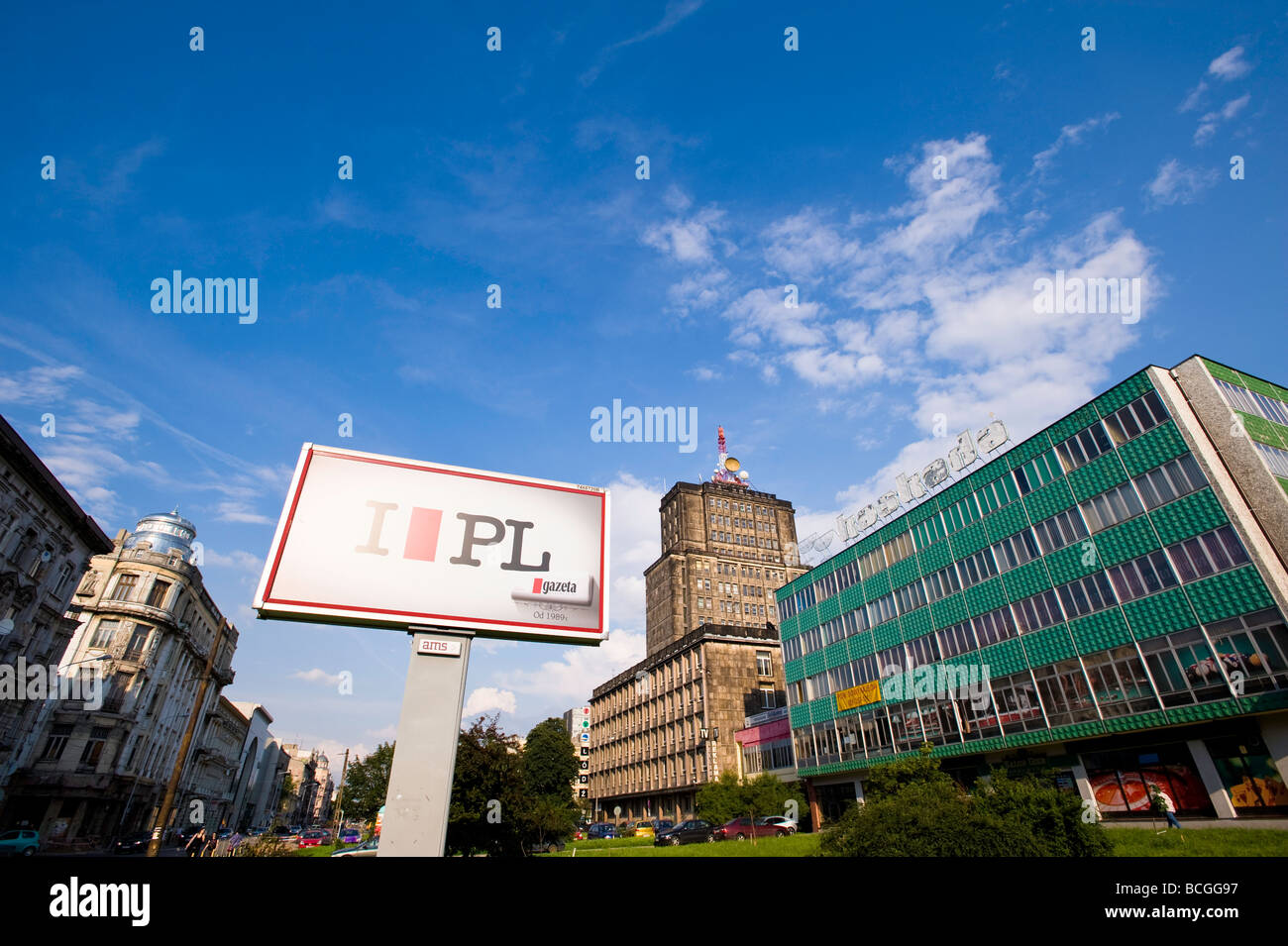Stile comunista architettura Lodz Polonia Foto Stock