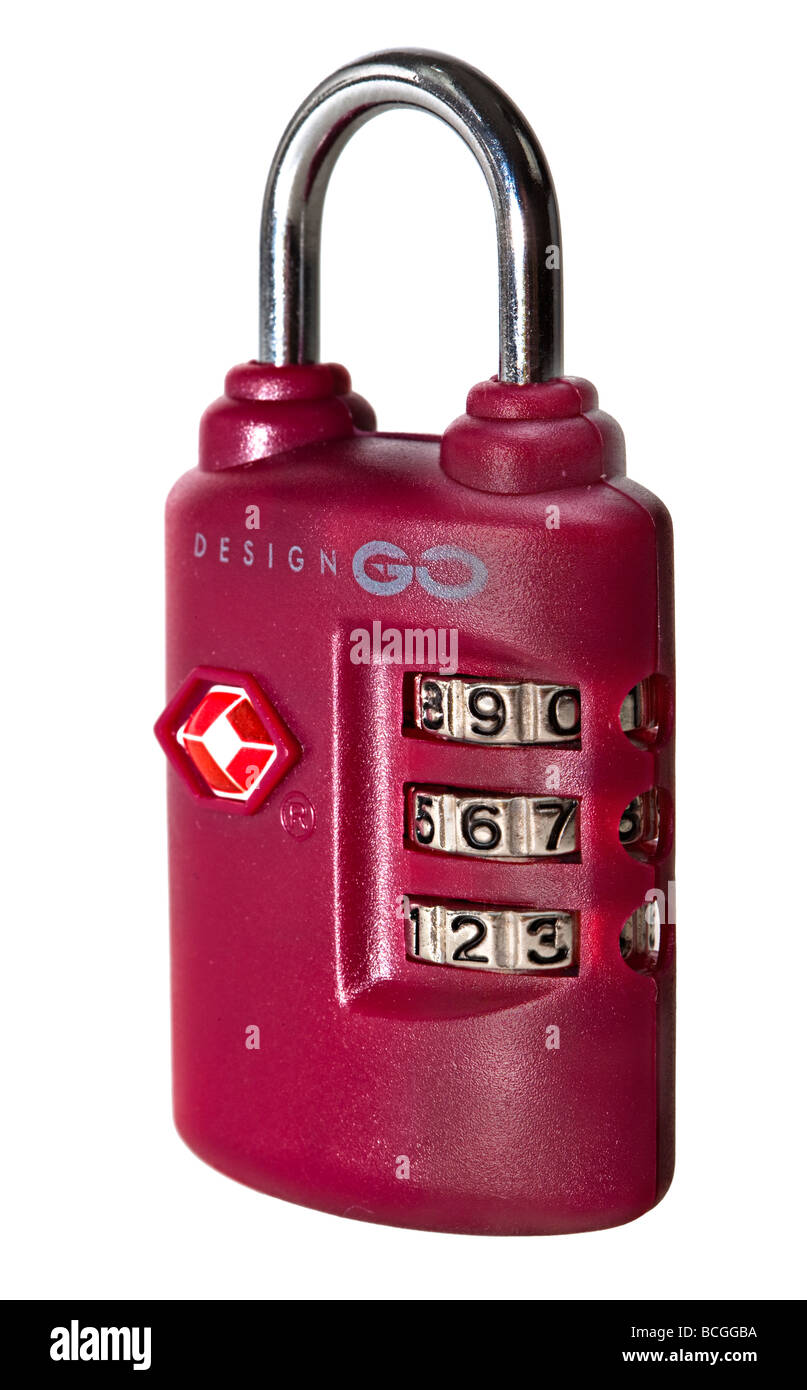 Combinazione internazionali travel lucchetto può essere aperto da usa il bagaglio personale Foto Stock
