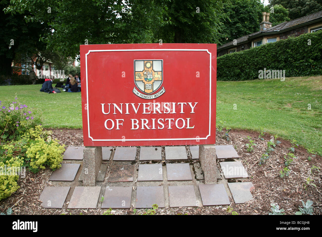 Segno sulla University of Bristol campus Foto Stock