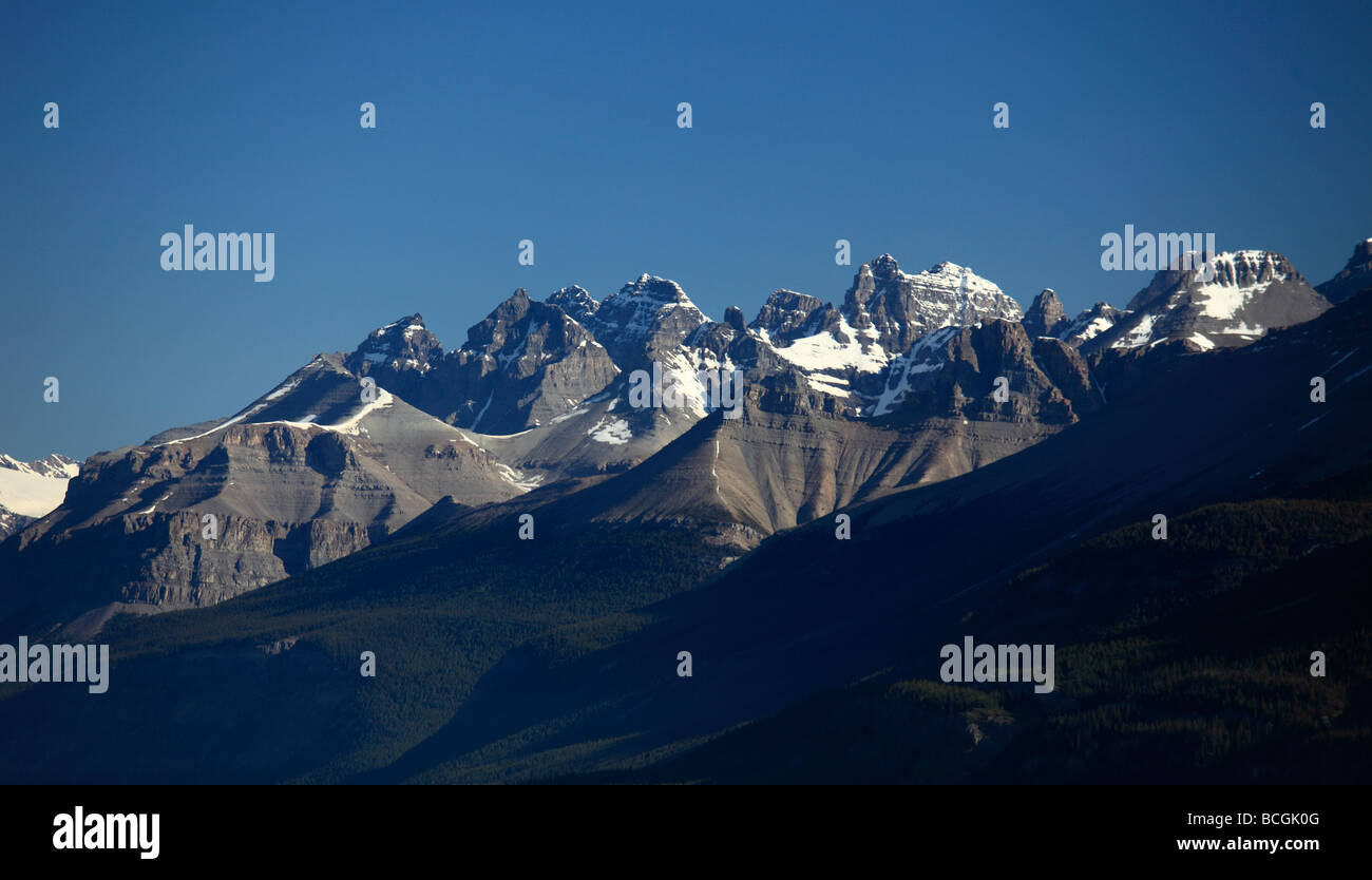 Canada Alberta Banff National Park Mistaya River Valley Montagne Rocciose Foto Stock