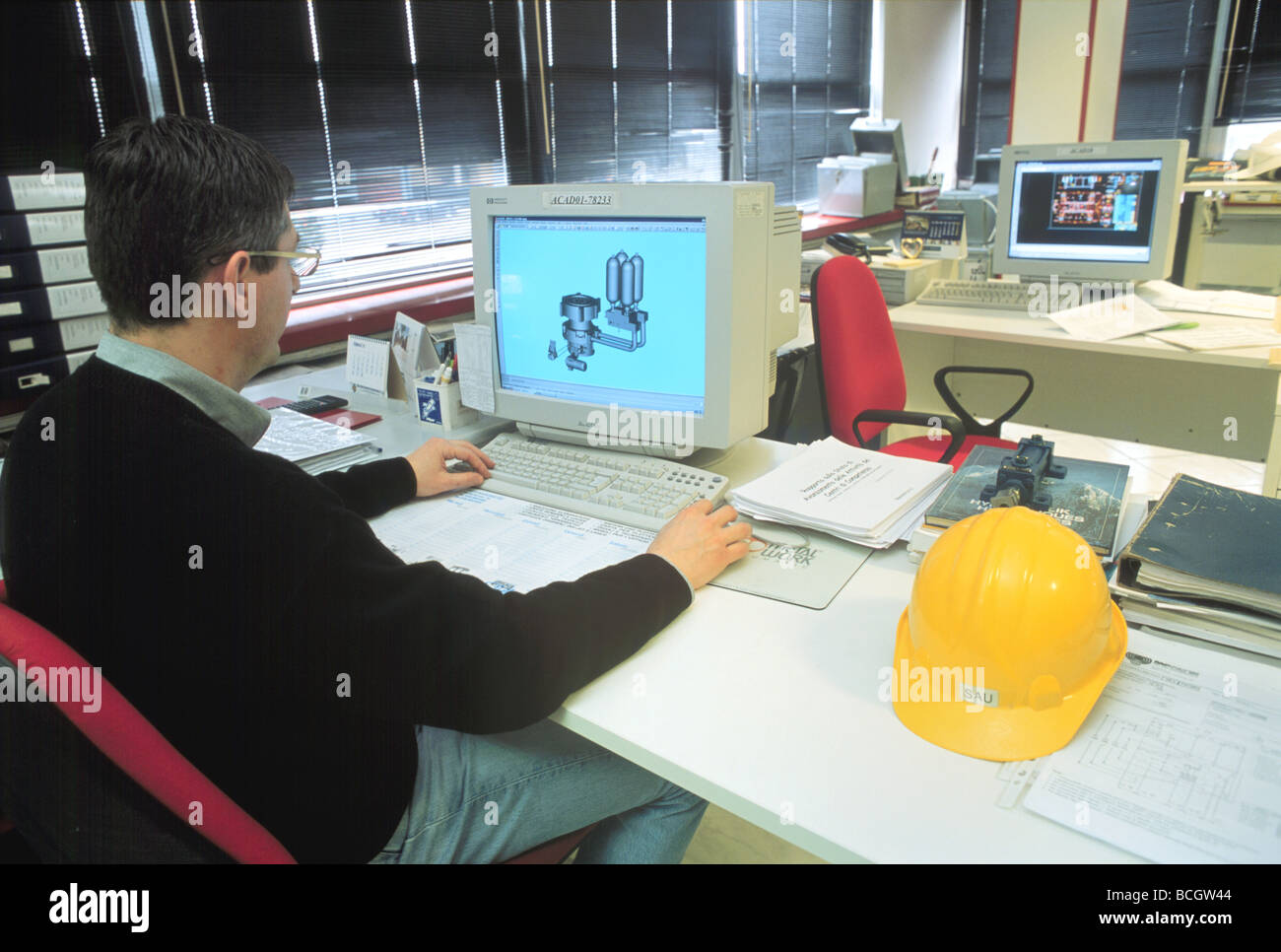 La progettazione assistita da calcolatore A Rovetta Presse factory Foto Stock