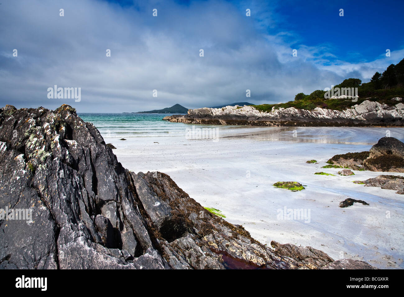 Spiaggia Vicino Kileen Ring of Kerry County Kerry Irlanda Foto Stock