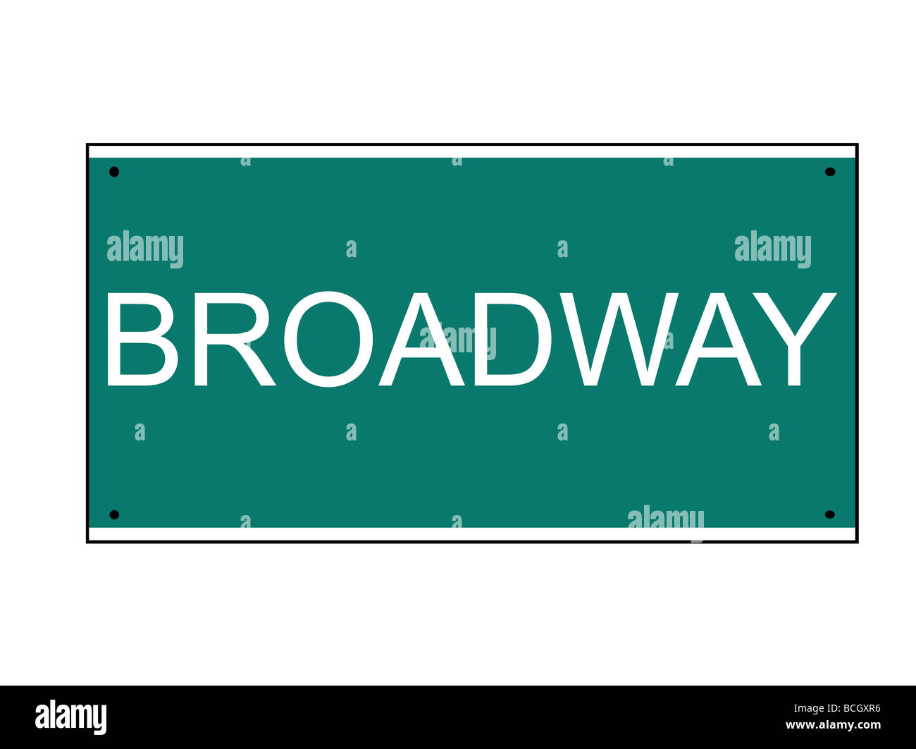Broadway Street cartello stradale isolato su sfondo bianco New York U S A Foto Stock