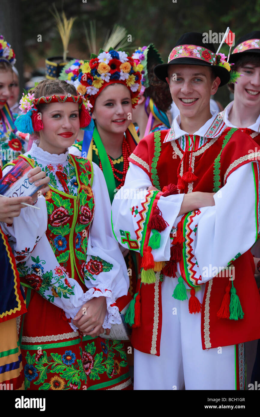 Canada Banff Alberta Canada parata del giorno comunità ucraina Foto Stock