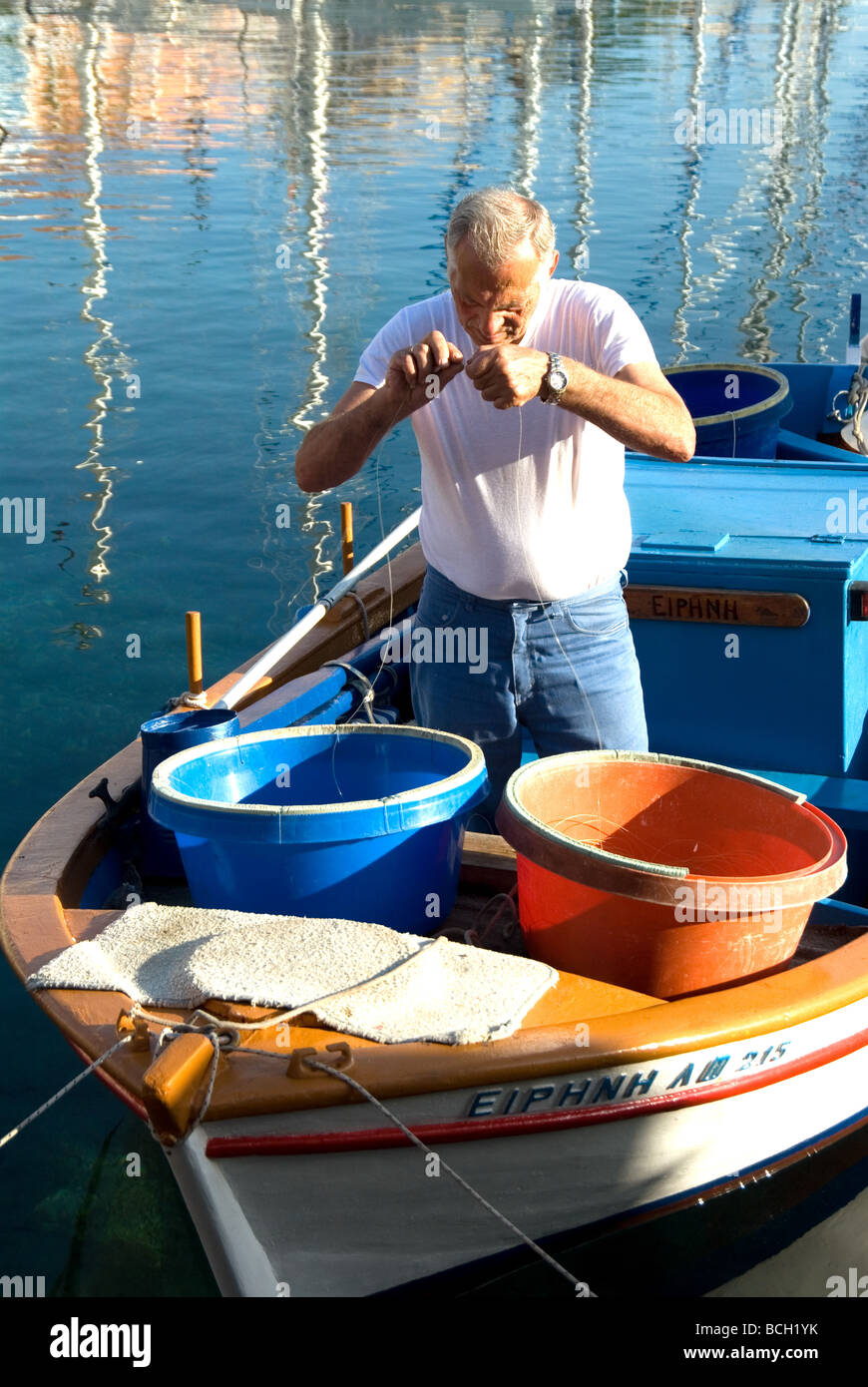 Fisherman Fiskardo Foto Stock