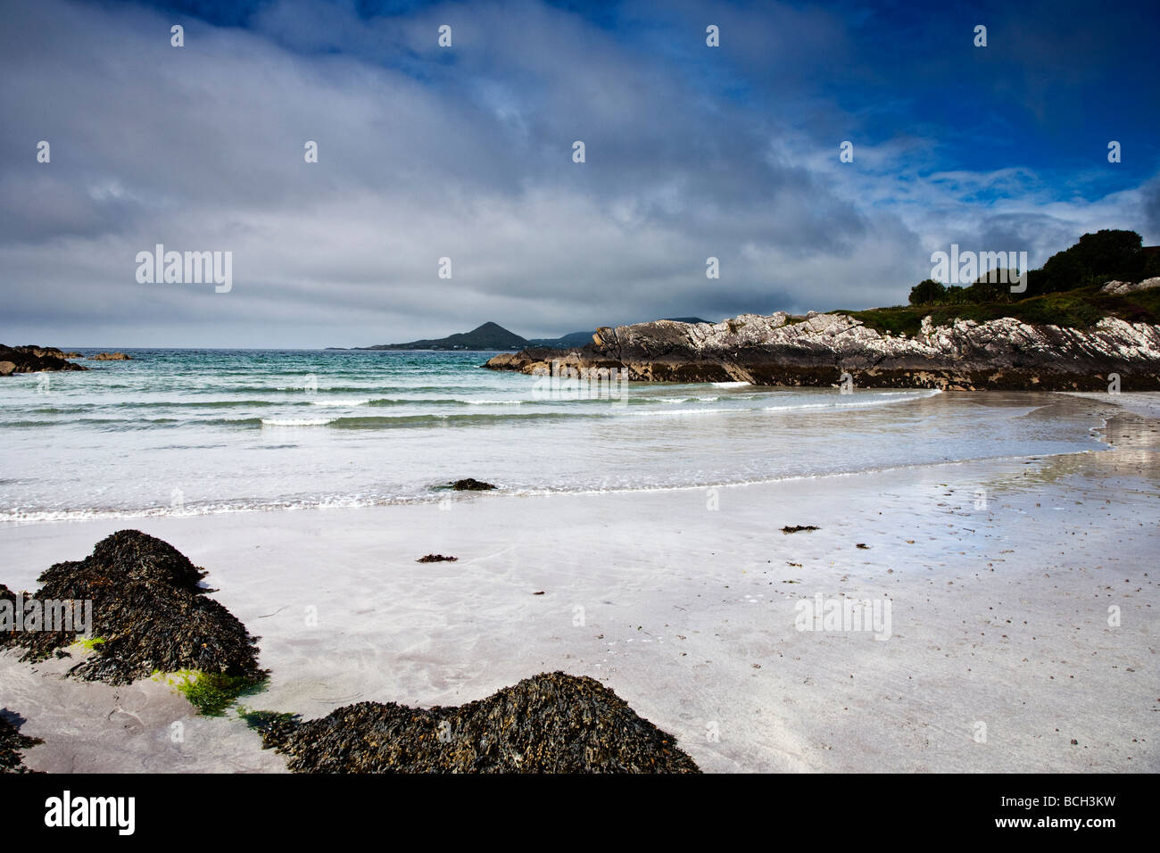 Spiaggia Vicino Kileen Ring of Kerry County Kerry Irlanda Foto Stock
