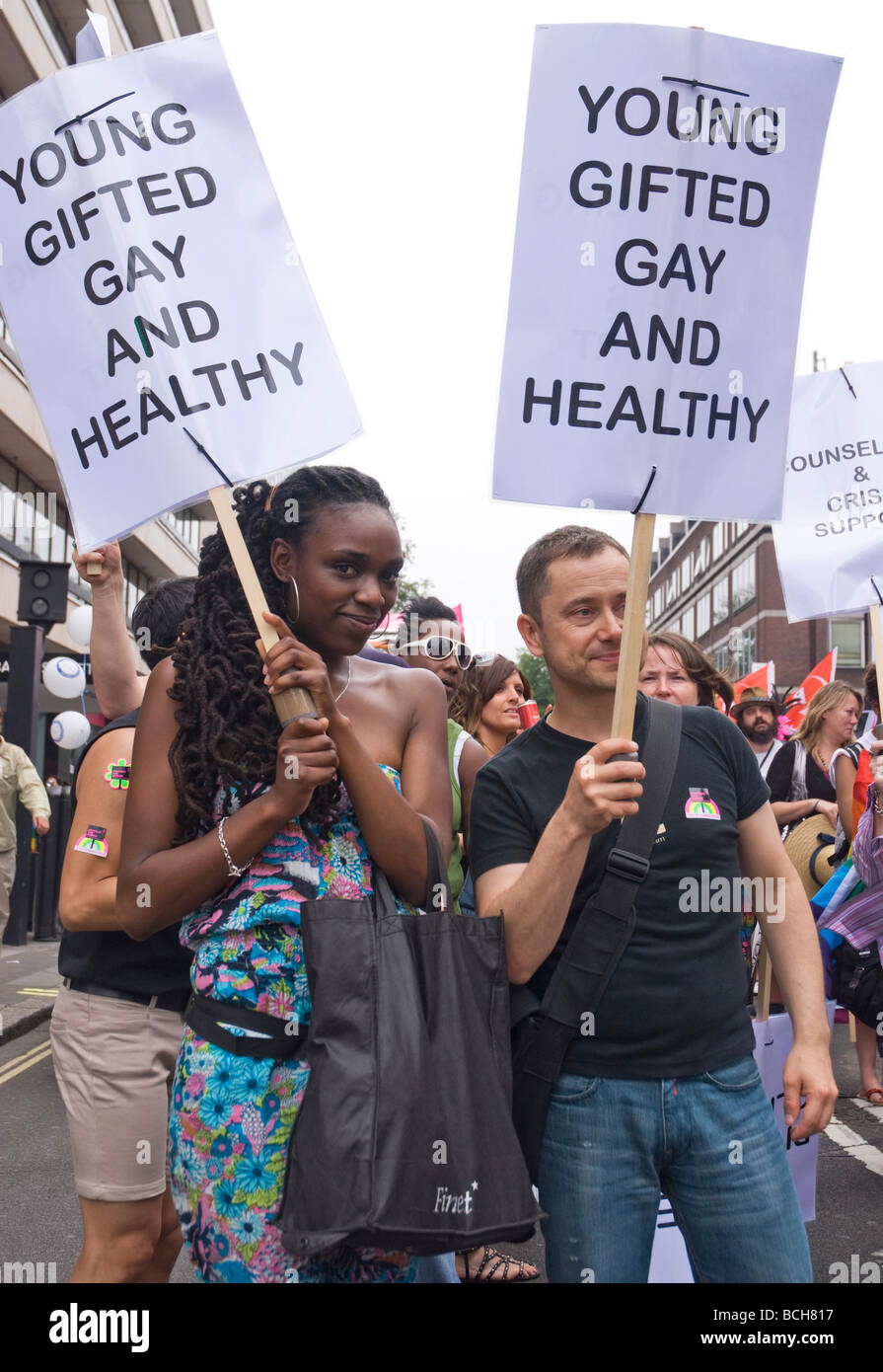Gay Pride Marzo attraverso Londra Summer Foto Stock