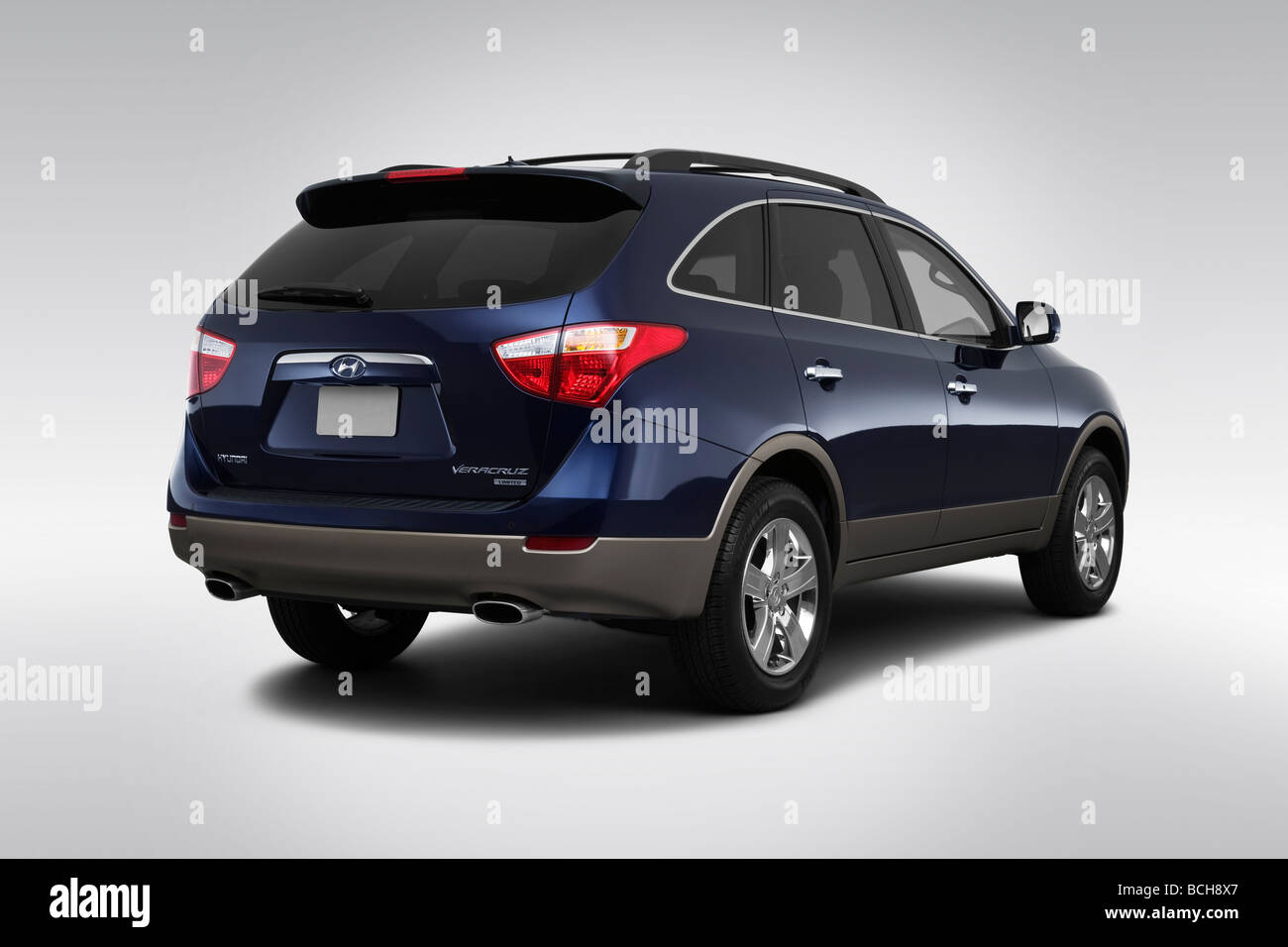 2009 Hyundai Veracruz limitata in blu - angolo posteriore vista Foto Stock