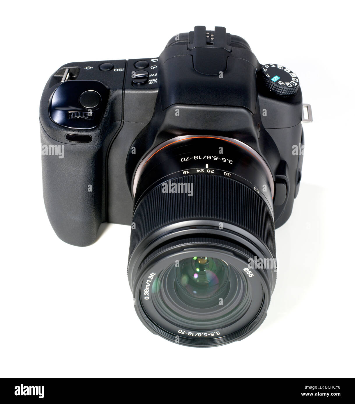 Nero digital 35mm Fotocamera reflex digitale reflex a lente singola Foto Stock