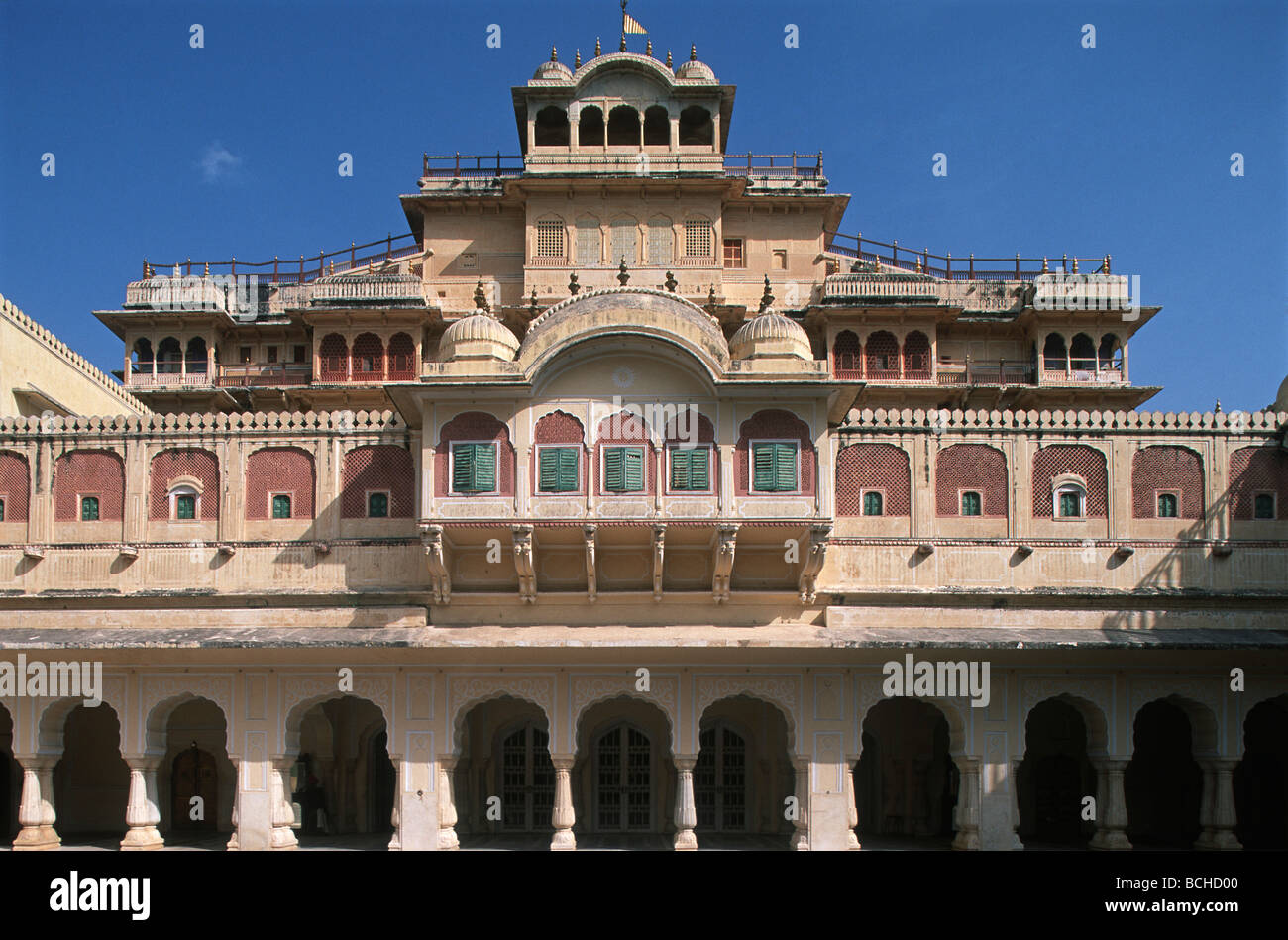 India Rajasthan Jaipur Chandra Mahal City Palace Residence di corrente Maharajah Foto Stock