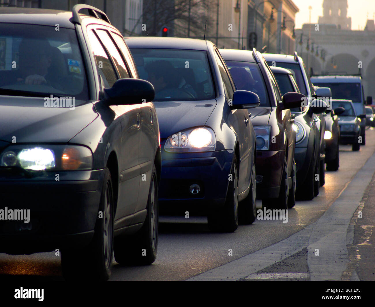 Inceppamento di traffico senza alcun limite di velocità autostrada Germania Foto Stock