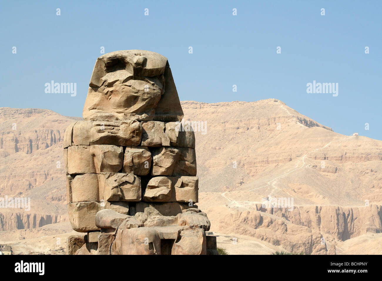 Colosso di Memnon, Egitto Foto Stock