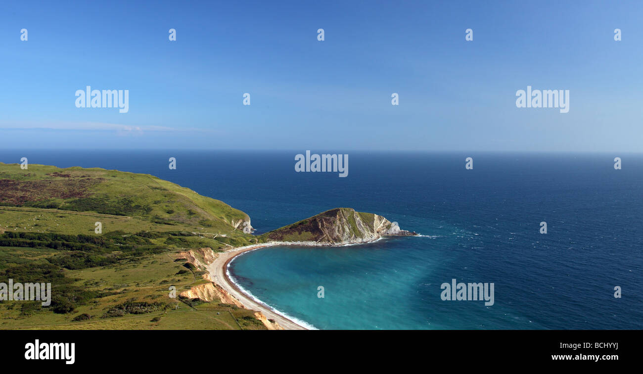 Vista panoramica della baia di Worbarrow, Dorset Foto Stock