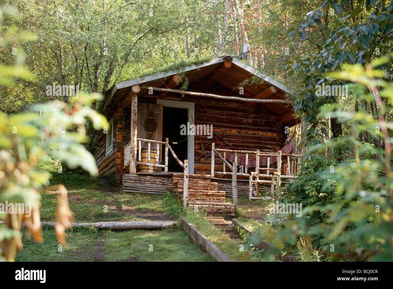 Cabina storica di Robert Service Dawson Canada Yukon Territory Foto Stock
