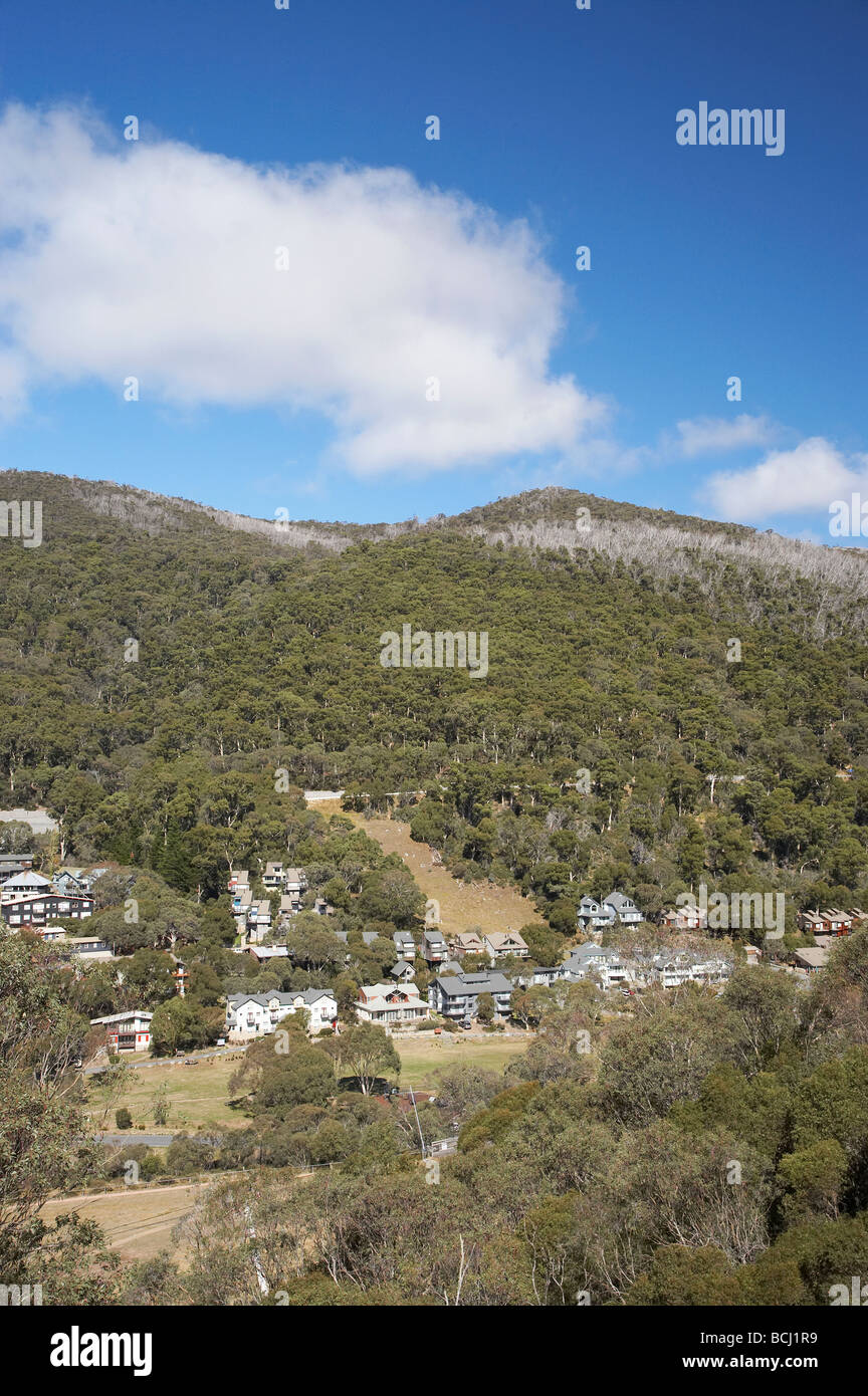 Thredbo Ski Resort Kosciuszko Parco Nazionale montagne innevate del Nuovo Galles del Sud Australia Foto Stock