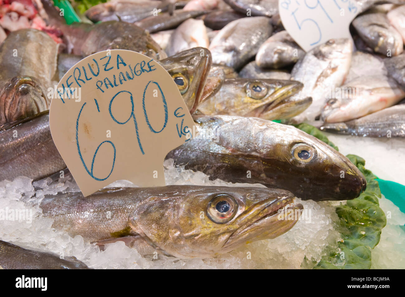 Spagna, Barcellona, La Rambla, il Mercato della Boqueria Foto Stock