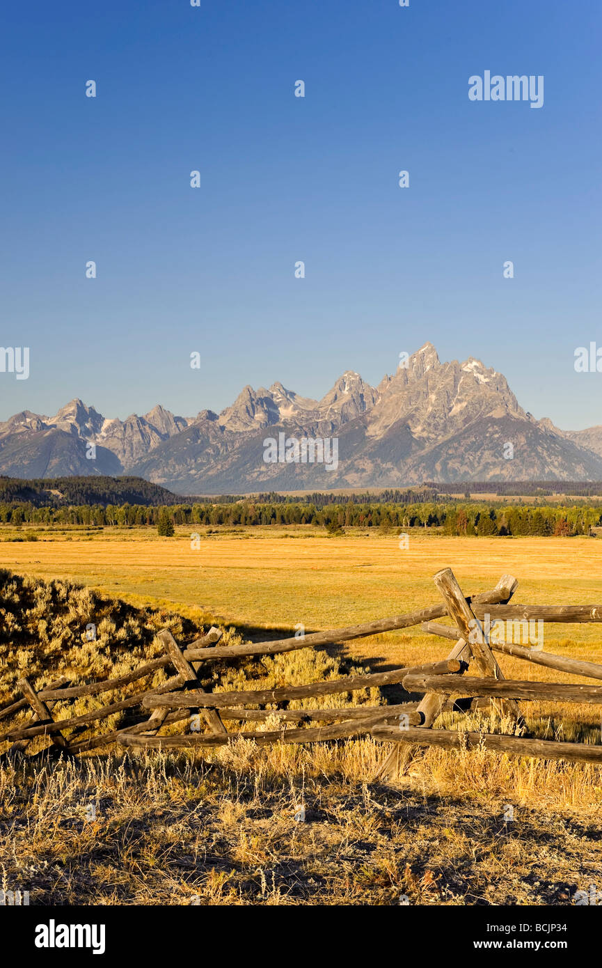 Teton Mountain Range, il Parco Nazionale del Grand Teton, Wyoming USA Foto Stock