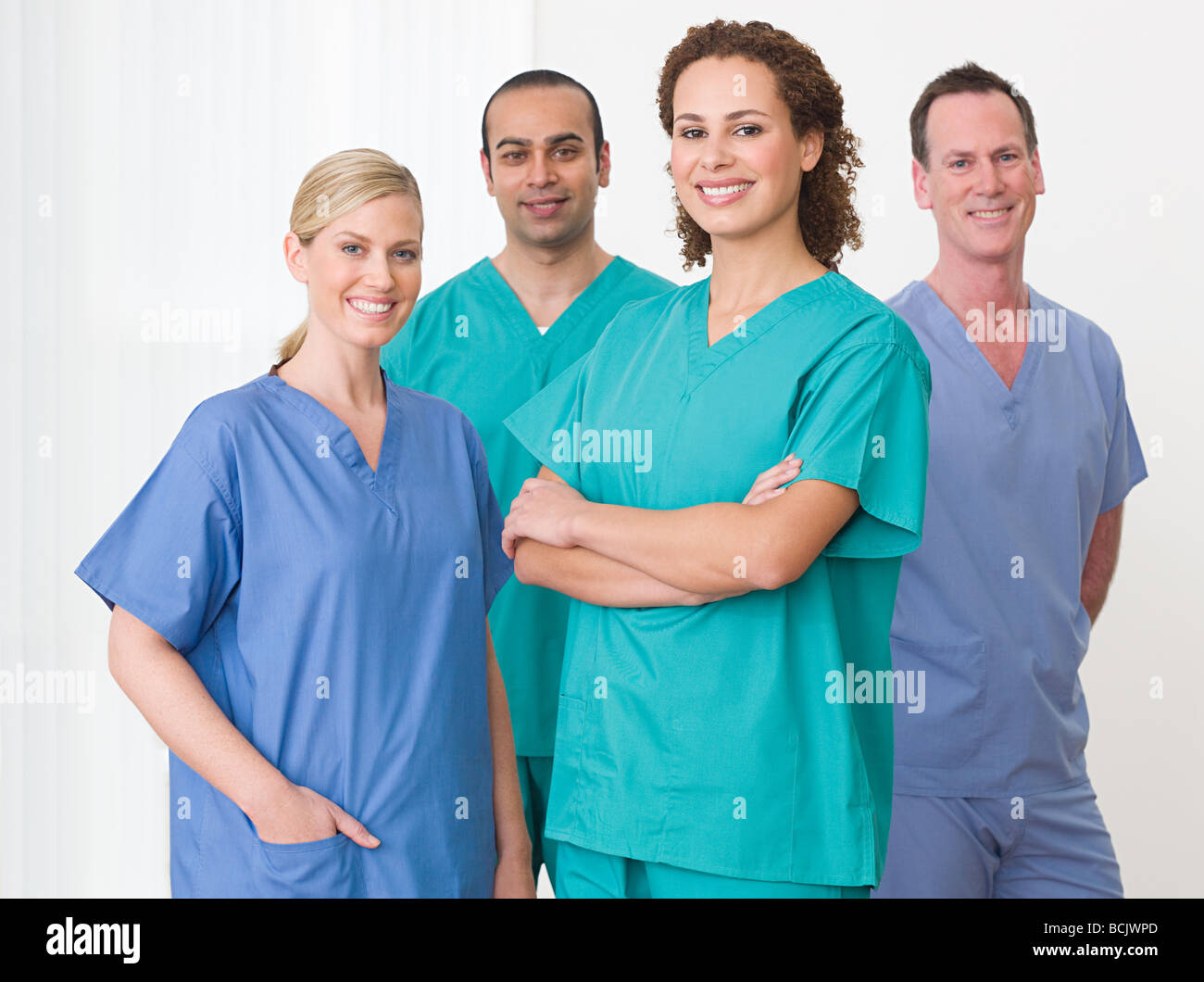 Ritratto di quattro infermieri Foto Stock