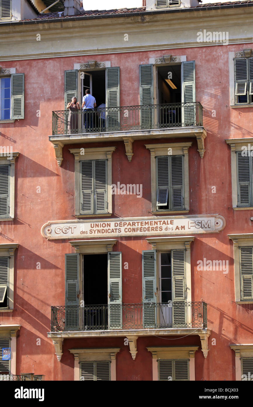 Matura sul balcone di Nice Cote d Azur Francia Foto Stock