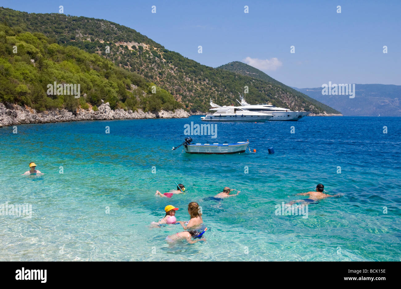 Antisamos Spiaggia Vicino Sami Sullisola Greca Di Cefalonia