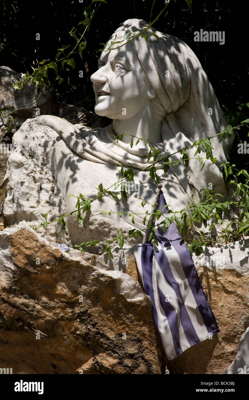 Lapide di donna sepolto ad Atene il primo cimitero, Atene, Grecia Foto Stock