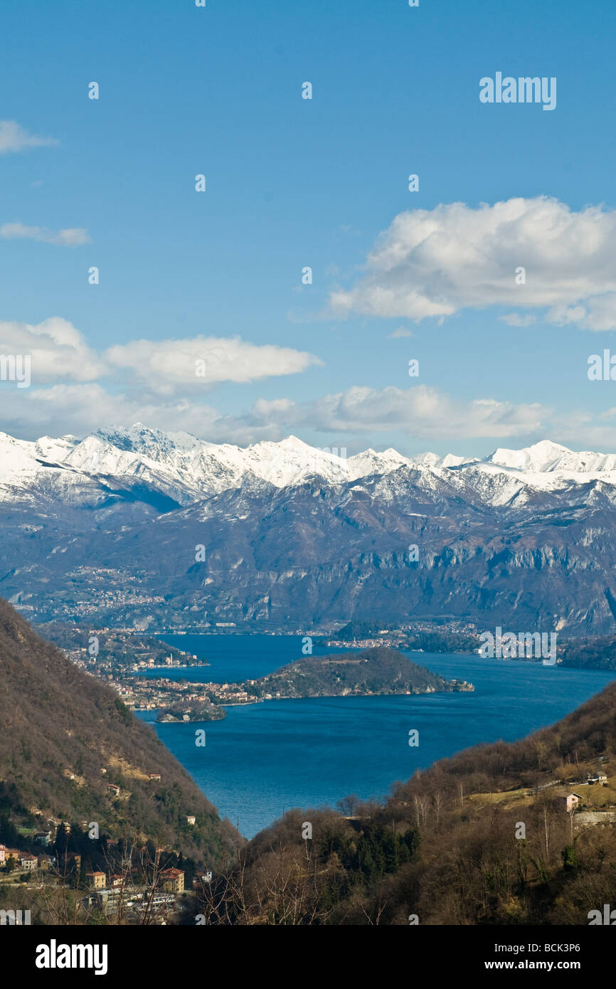 Il lago di Como visto dalla Val d'Intelvi Como italia Foto Stock