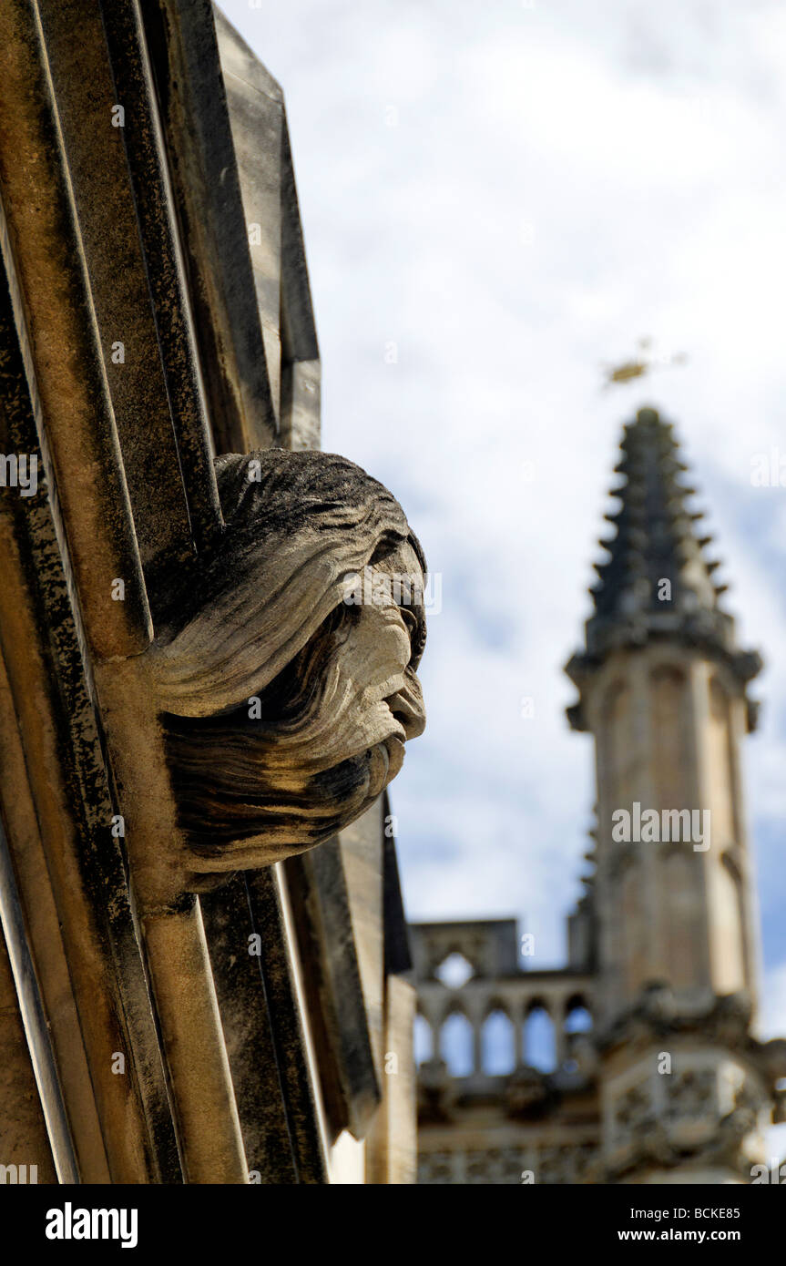 Gargoyle barbuto, Magdalen College di Oxford Foto Stock