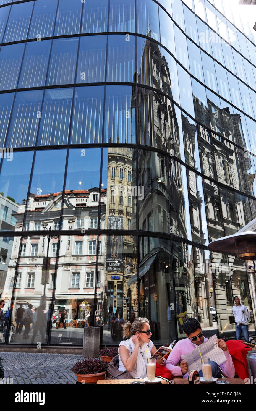 Splendidamente ristrutturato case nel centro storico di Praga Foto Stock