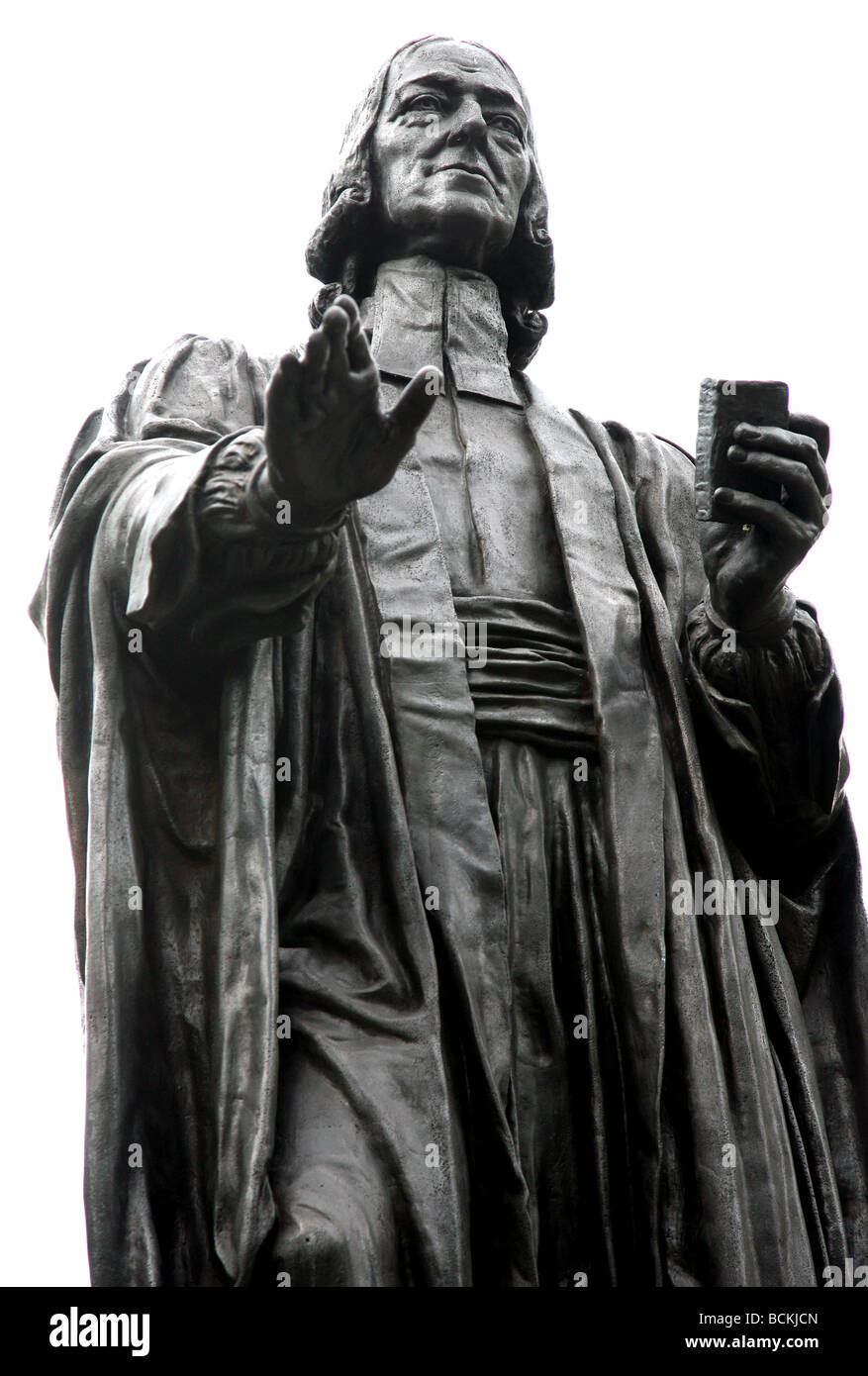 Statua di John Wesley, San Paolo sagrato, Londra Foto Stock