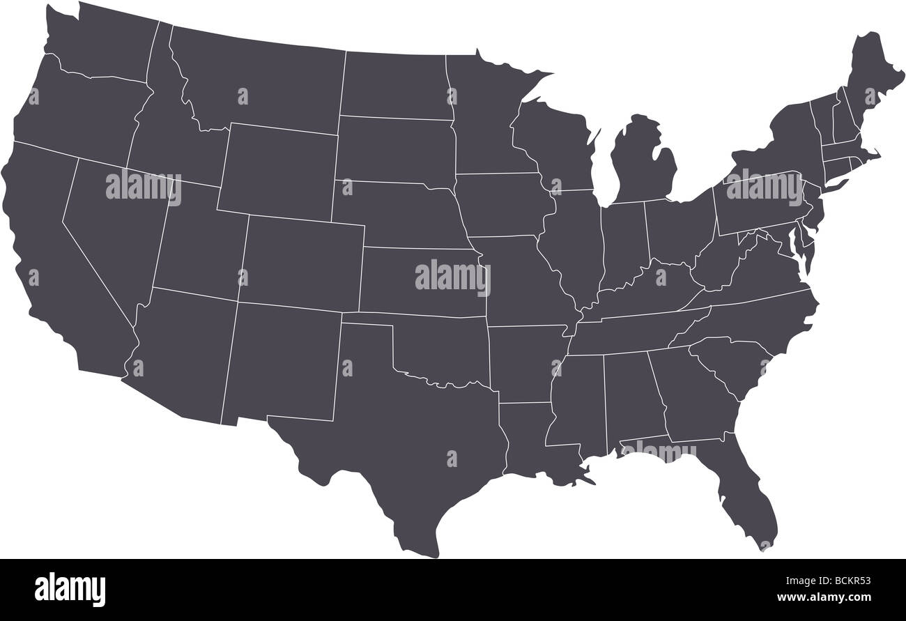 Vi è una mappa del paese USA Foto Stock