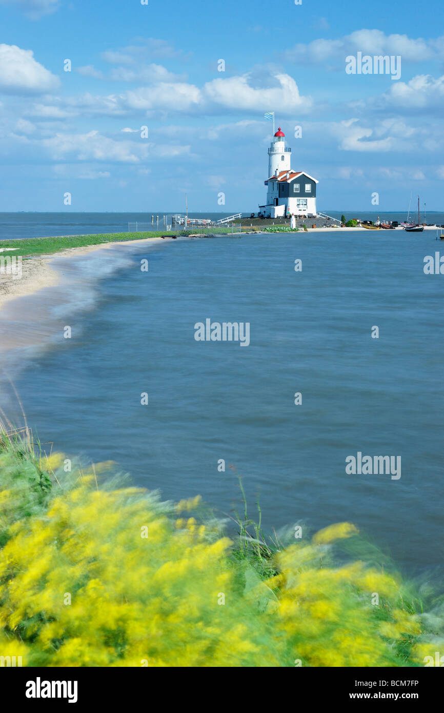 Het Paard van Marken Lighthouse, Marken, North Holland, Paesi Bassi. Foto Stock