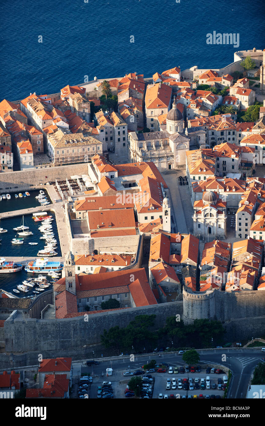 Arial vista di Dubrovnik Città Vecchia porta - Croazia Foto Stock
