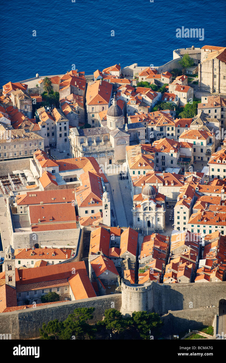Arial vista di Dubrovnik Città Vecchia porta - Croazia Foto Stock