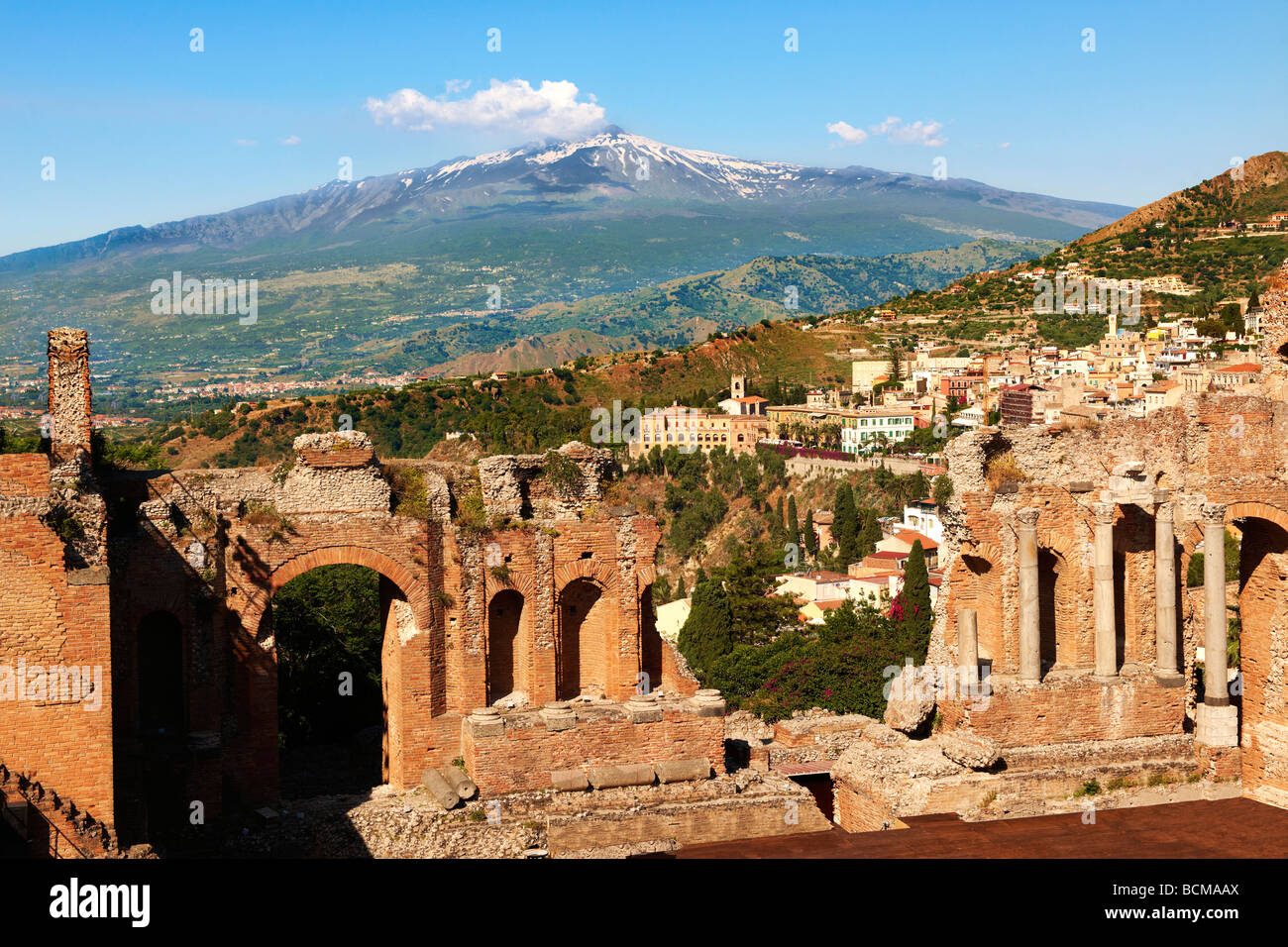 Teatro Greco Anfiteatro - Taormina Sicilia Foto Stock