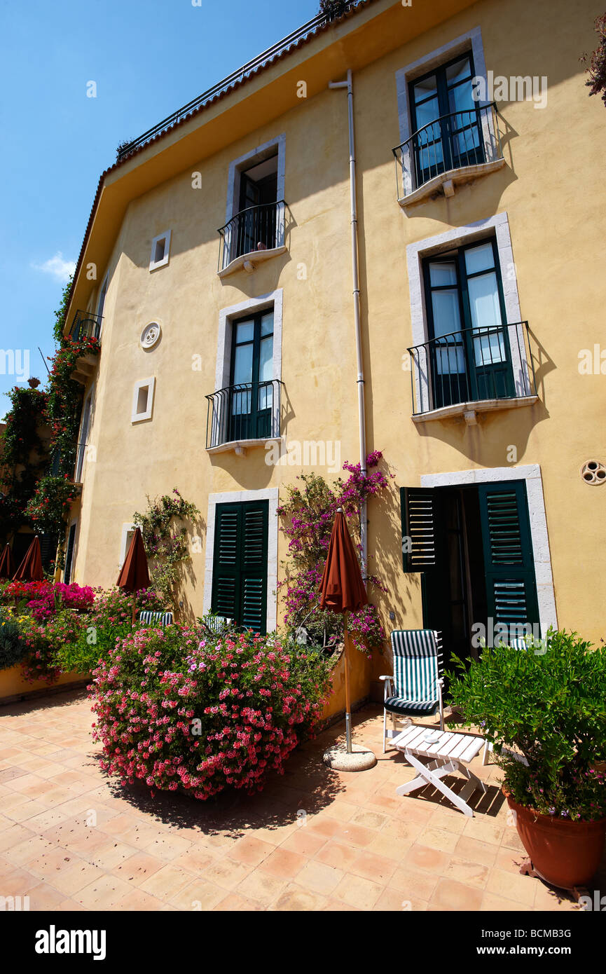 Motivi dell'Hotel Belvedere - Taormina, Sicilia Foto Stock