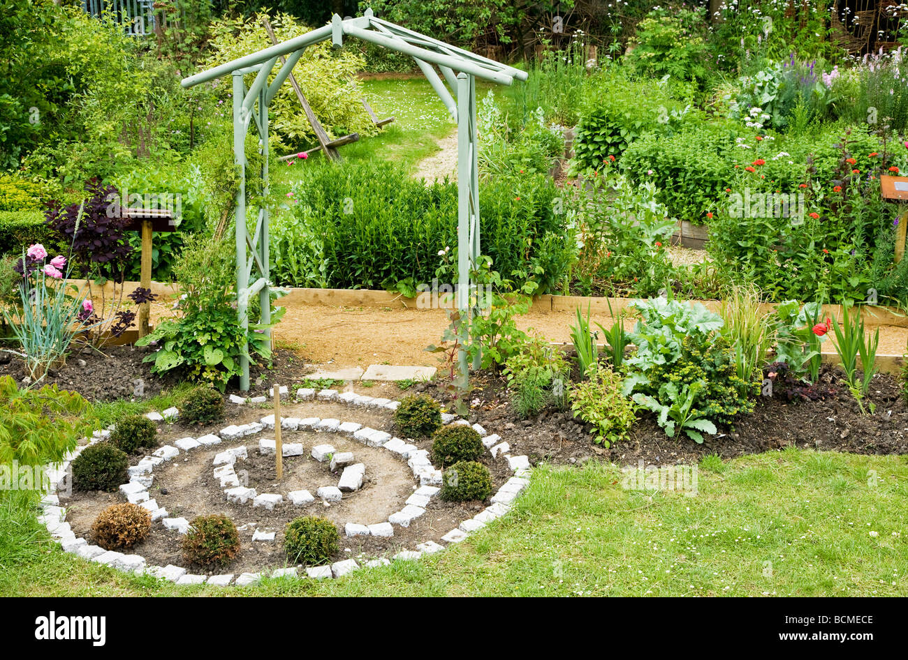 Ingresso al giardino di fede presso i ramoscelli di giardini in Swindon Wiltshire, Inghilterra REGNO UNITO Foto Stock